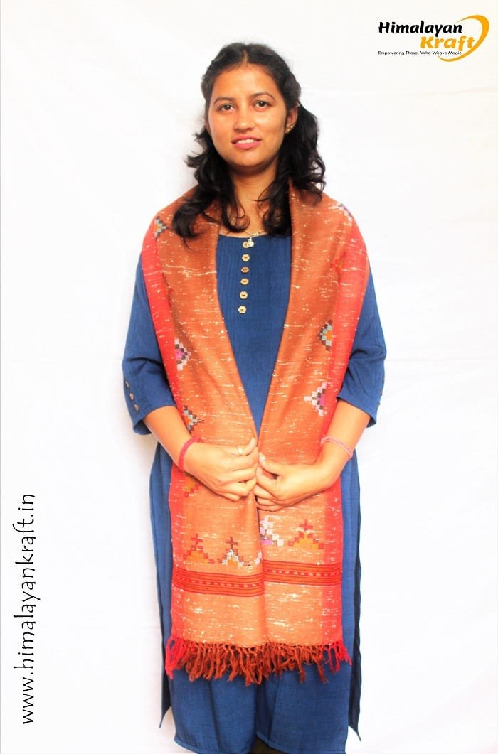 Grey Kullu Handloom Pure Wool Stole