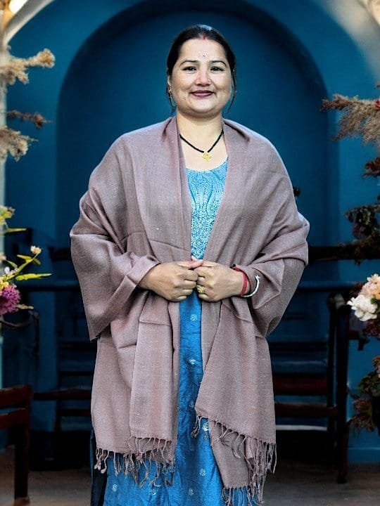 Kullu Karishma Handwoven Angora & Merino Wool Knitted Wrap