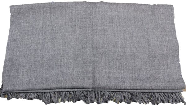 Kullu Wool Men's Shawl/Loi- Dark Grey-Plain - HimalayanKraft