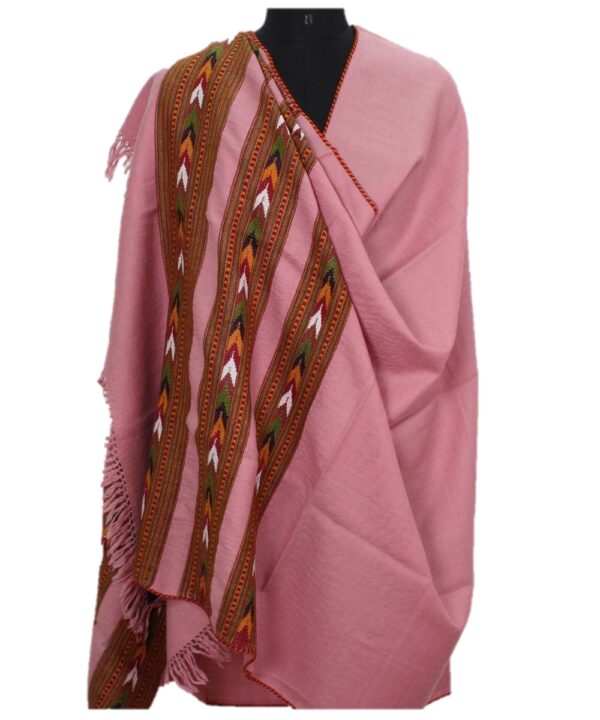 Pure Woolen Pink Shawl Ladies Embroidered from Kullu-www.himalayankraft.in