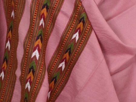 Pure Woolen Pink Shawl Ladies Embroidered from Kullu-www.himalayankraft.in