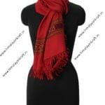 Woolen Scarf Stoles Handloom Embroidered Kullu Red