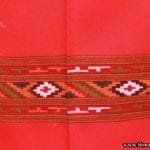 Red Woolen Hand Woven Kullu Embroidered Border Shawl