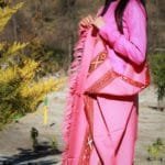 Purely Hand Weaved Woolen Kullu Handloom Shawl (Pink)-www.himalayankraft.in