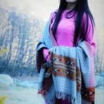 Handwoven Pure Wool Border Kullu Handloom Checked Shawl-www.himalayankraft.in