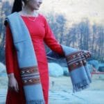 Kullu Design Pure Hand Woven Wool Handloom Shawl (Grey)- www.himalayankraft.in