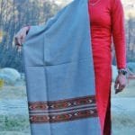 Kullu Design Pure Hand Woven Wool Handloom Shawl (Grey)- www.himalayankraft.in