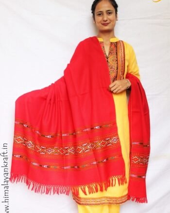 HimalayanKraft Shawl Red Hand Woven Handloom Shawl Pure Wool