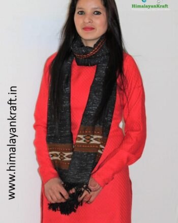 Ladies Pure Wool Kullu Handloom Stole with Traditional Weaving Design himalayankraft.in
