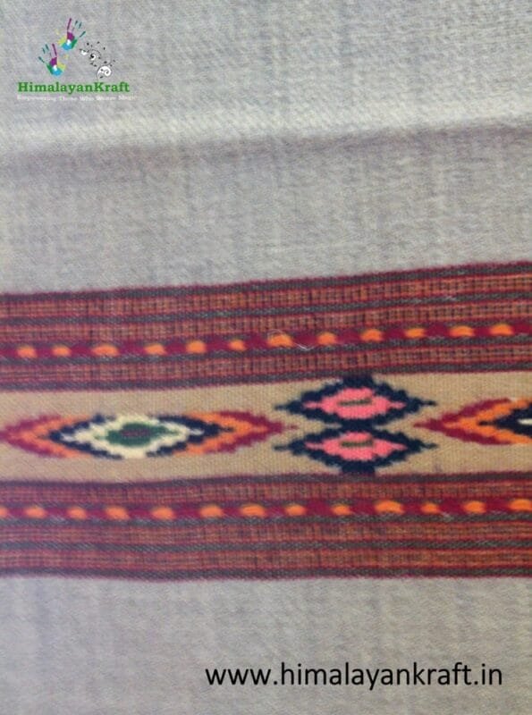 Ladies Pure Wool Kullu Handloom Stole with Traditional Weaving Design www.himalayankraft.in