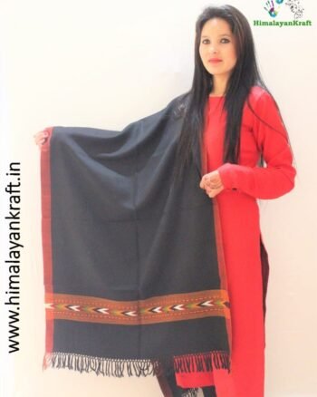 Kullu Designer Pure Wool Stole Woven in Handloom-himalayankraft.in