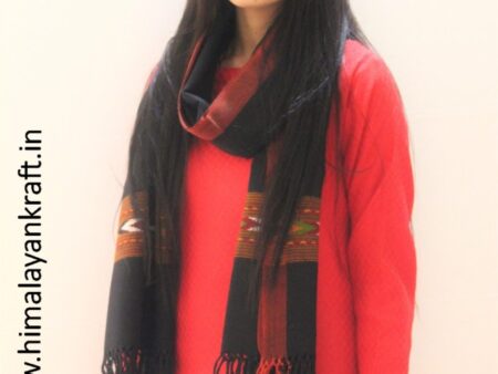 Kullu Designer Pure Wool Stole Woven in Handloom-www.himalayankraft.in