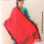 HimalayanKraft’s Handloom Ultra-Light Pure Wool Kullu Stole (Red)-www.himalayankraft.in