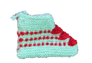 Hand Knitted Baby Woolen Booties (0-24 Months) 3 Pair- Cyan Color