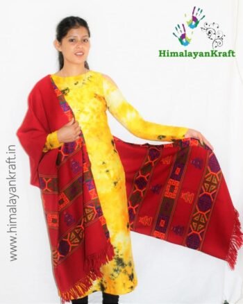 Kullu Handloom Kinnauri Design Pure Wool Shawl