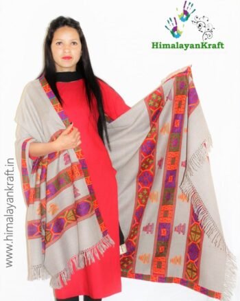 Kullu Handloom Kinnauri Design Pure Wool Shawl