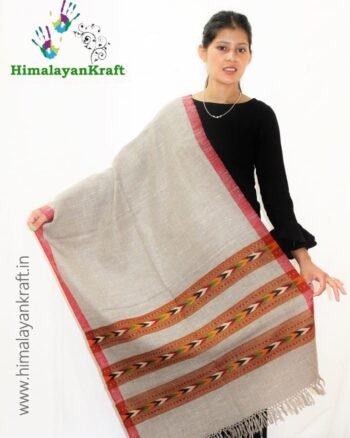 Hand Made Kullu Handloom Pure Wool Stole - 3 Strip