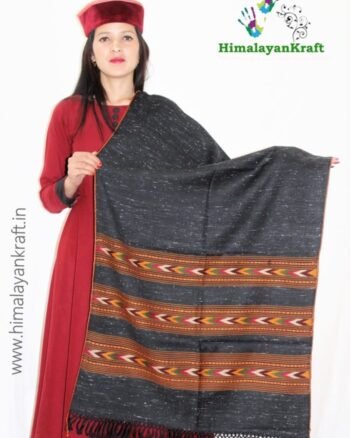 Authentic Hand Woven Pure Wool Kullu Design Stole