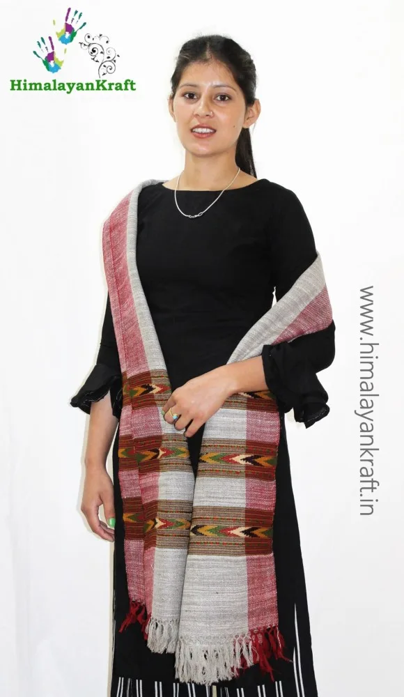 HimalayanKraft Handwoven Pure Wool Kullu Handloom Stole-www.himalayankraft.in