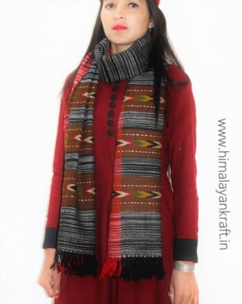 HimalayanKraft Handwoven Pure Wool Kullu Handloom Stole-himalayankraft.in