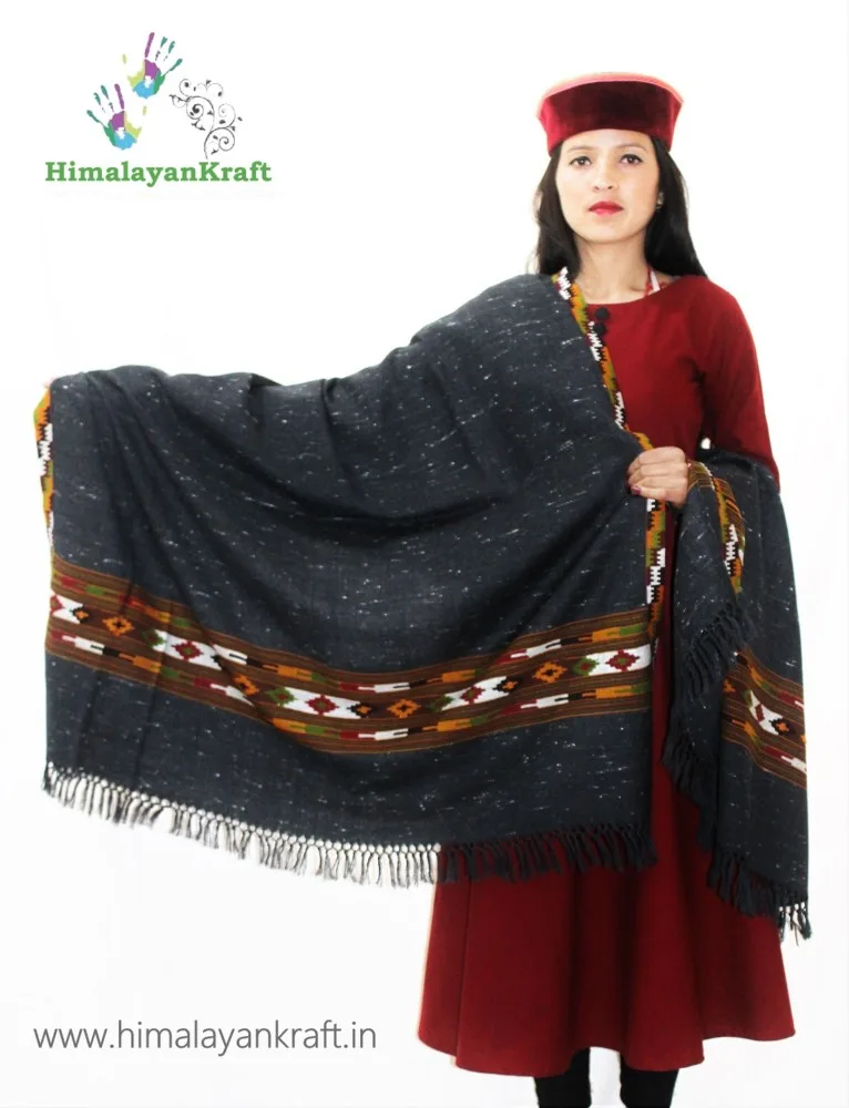 Hand Woven Pure Wool Kullu Handloom Shawl