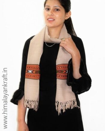 Premium Hand Woven Traditional Kullu Handloom Wool Muffler For Unisex