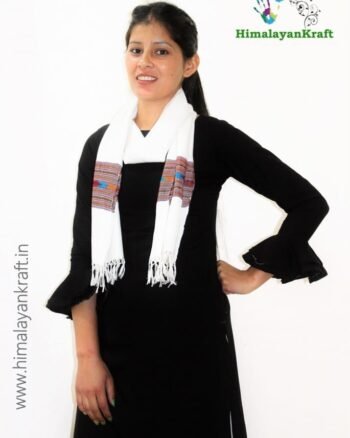 Premium Hand Woven Traditional Kullu Handloom Wool Muffler For Unisex