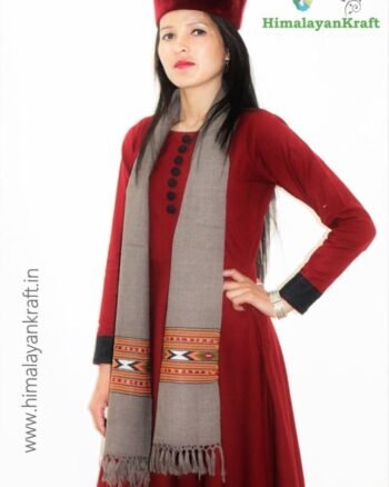 Premium Hand Woven Traditional Kullu Handloom Wool Muffler For Unisex