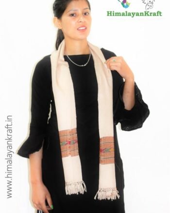 Premium Hand Woven Traditional Kullu Handloom Wool Muffler For Unisex