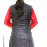 HimalayanKraft Women Kullu Hand Woven Design Long Jacket Black-2