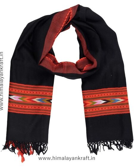 HimalayanKraft's Hand Woven Pure Wool Stole with Kullu Pattern