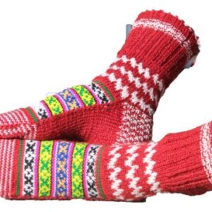 Hand Kitted Socks From Kullu - www.himalayankraft.in-Pink