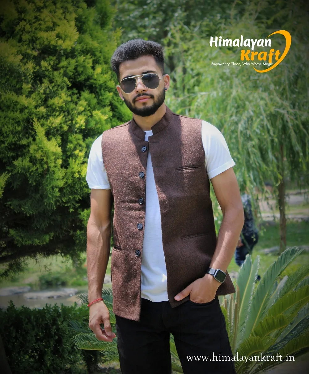 Men's Rayon Bandhgala Festive Nehru Jacket Waistcoat - Hand Tailored