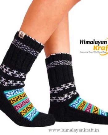 Himalayankraft Authentic Hand Knitted Calf Length Socks for Unisex