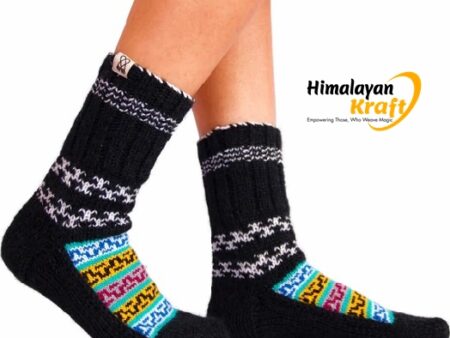 Himalayankraft Authentic Hand Knitted Calf Length Socks for Unisex