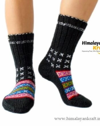 Himalayankraft Authentic Hand Knitted Calf Length Socks for Unisex
