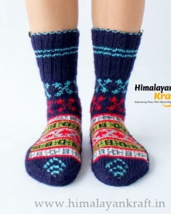 Himalayankraft Authentic Hand Knitted Calf Length Socks for Unisex