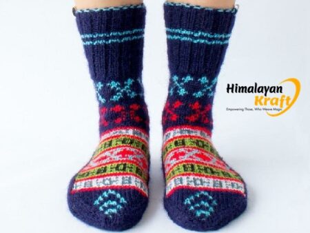 Himalayankraft Authentic Hand Knitted Calf Length Socks for Unisex