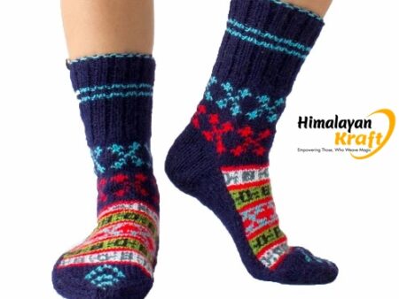 Himalayankraft Authentic Hand Knitted Calf Length Socks for Unisex