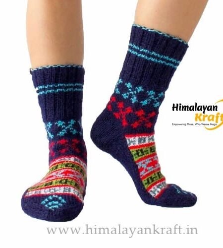 Himalayankraft Authentic Hand Knitted Calf Length Socks for Unisex