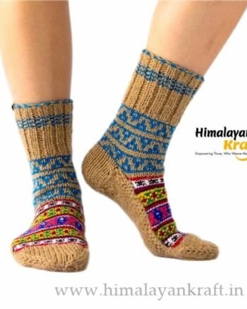 Himalayankraft Authentic Hand Knitted Calf Length Socks for Unisex