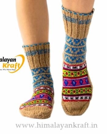 Himalayankraft Authentic Hand Knitted Calf Length Socks for Unisex