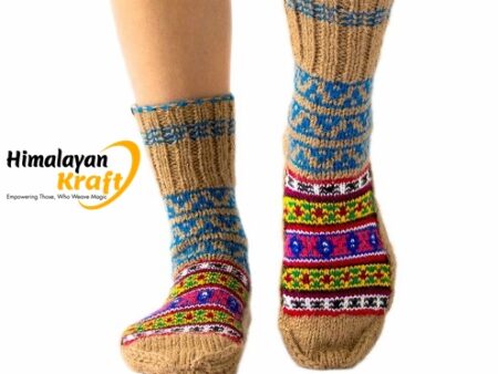 Himalayankraft Authentic Hand Knitted Calf Length Socks for Unisex