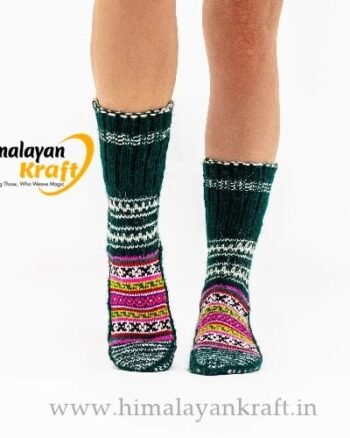 Himalayankraft Authentic Hand Knitted Calf Length Socks for Unisex