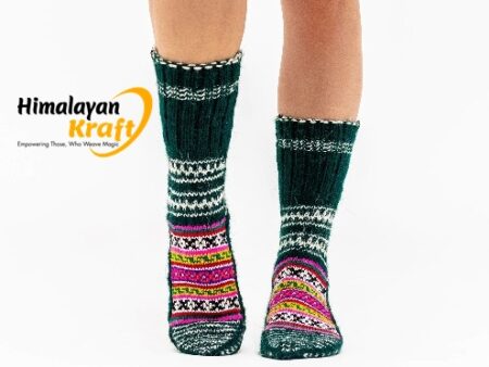 Himalayankraft Authentic Hand Knitted Calf Length Socks for Unisex