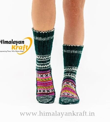 Himalayankraft Authentic Hand Knitted Calf Length Socks for Unisex