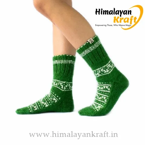 Himalayankraft Authentic Hand Knitted Calf Length Socks for Unisex