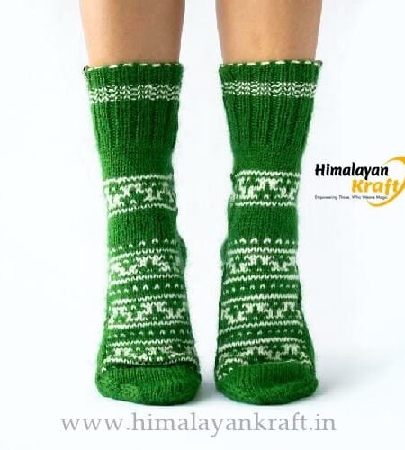Himalayankraft Authentic Hand Knitted Calf Length Socks for Unisex