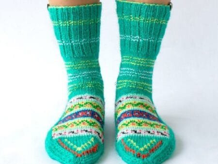 Himalayankraft Authentic Hand Knitted Calf Length Socks for Unisex