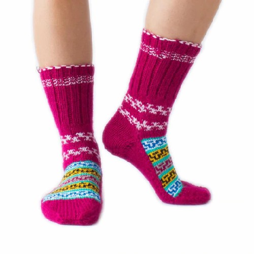 Himalayankraft Authentic Hand Knitted Calf Lenght Socks for Unisex